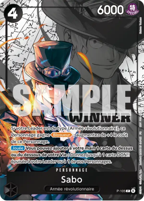 Carte One Piece Sabo P-105 P PROMO 3