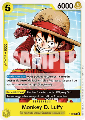 Carte One Piece Monkey D. Luffy P-106 P PROMO 2