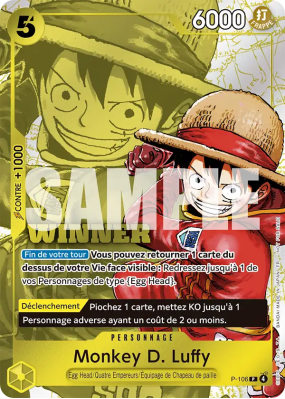 Carte One Piece Monkey D. Luffy P-106 P PROMO 3