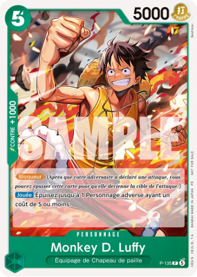 Carte One Piece Monkey D. Luffy P-135 P PROMO 1