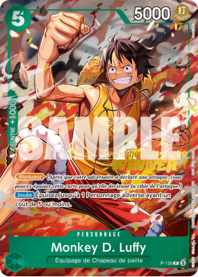 Carte One Piece Monkey D. Luffy P-135 P PROMO 2