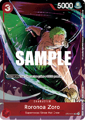 Carte One Piece Roronoa Zoro ST01-013 SR PROMO 2