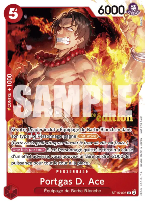 Carte One Piece Portgas D. Ace ST15-005 SR PROMO 1