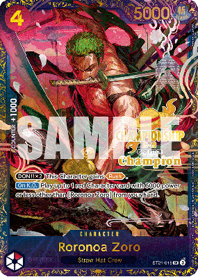 Carte One Piece Roronoa Zoro ST21-015 SR PROMO 1