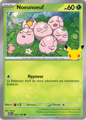 Carte Pokémon Noeunoeuf 001/128 Commune 30ᵉ Anniversaire