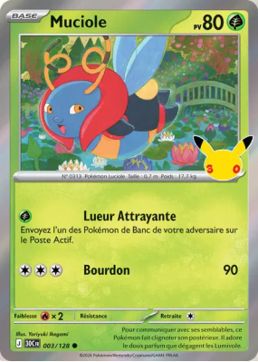 Carte Pokémon Muciole 003/128 Commune 30ᵉ Anniversaire