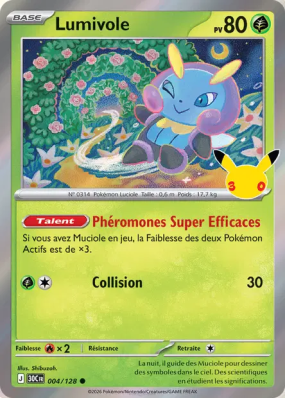 Carte Pokémon Lumivole 004/128 Commune 30ᵉ Anniversaire