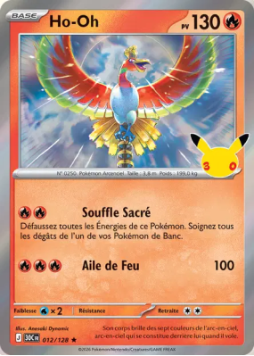 Carte Pokémon Ho-Oh 012/128 Rare 30ᵉ Anniversaire