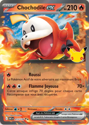 Carte Pokémon Chochodile ex 015/128 Double Rare 30ᵉ Anniversaire