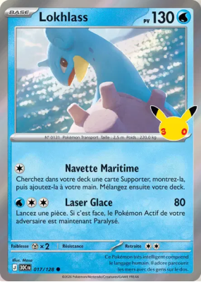 Carte Pokémon Lokhlass 017/128 Commune 30ᵉ Anniversaire