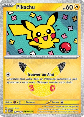 Carte Pokémon Pikachu 029/128 Sans rareté 30ᵉ Anniversaire