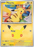 Carte Pokémon Pikachu 031/128 Sans rareté 30ᵉ Anniversaire