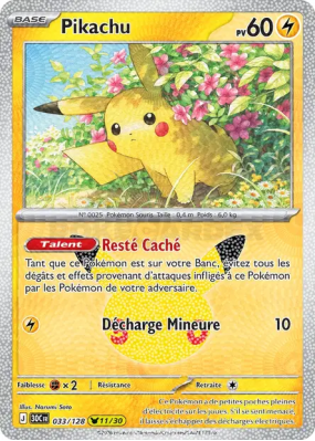 Carte Pokémon Pikachu 033/128 Sans rareté 30ᵉ Anniversaire
