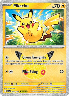 Carte Pokémon Pikachu 037/128 Sans rareté 30ᵉ Anniversaire