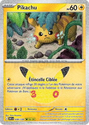 Carte Pokémon Pikachu 038/128 Sans rareté 30ᵉ Anniversaire