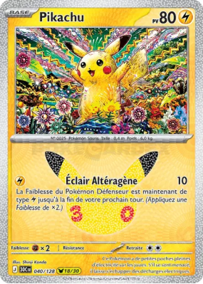 Carte Pokémon Pikachu 040/128 Sans rareté 30ᵉ Anniversaire