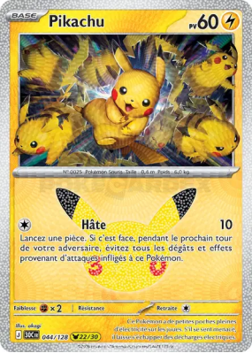 Carte Pokémon Pikachu 044/128 Sans rareté 30ᵉ Anniversaire