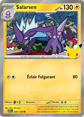 Carte Pokémon Salarsen 059/128 Commune 30ᵉ Anniversaire