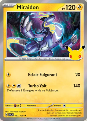 Carte Pokémon Miraidon 062/128 Rare 30ᵉ Anniversaire