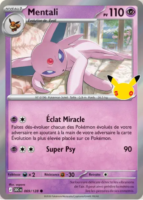 Carte Pokémon Mentali 069/128 Commune 30ᵉ Anniversaire