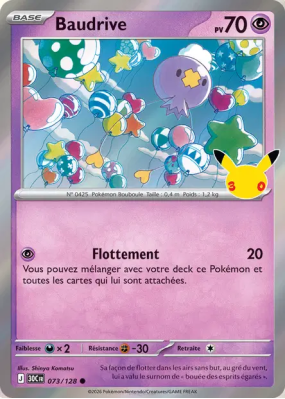 Carte Pokémon Baudrive 073/128 Commune 30ᵉ Anniversaire