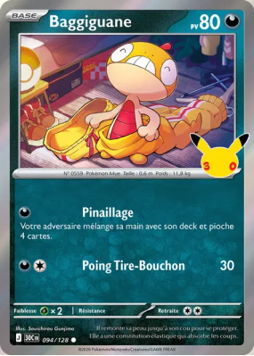 Carte Pokémon Baggiguane 094/128 Commune 30ᵉ Anniversaire