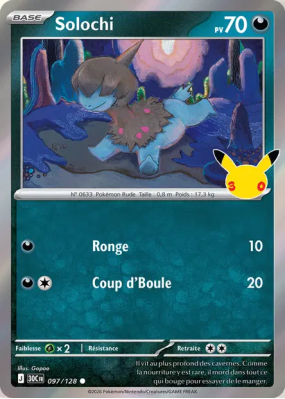 Carte Pokémon Solochi 097/128 Commune 30ᵉ Anniversaire
