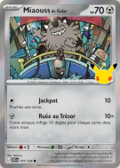 Carte Pokémon Miaouss de Galar 101/128 Commune 30ᵉ Anniversaire