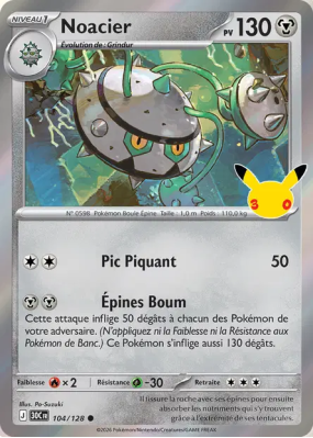 Carte Pokémon Noacier 104/128 Commune 30ᵉ Anniversaire