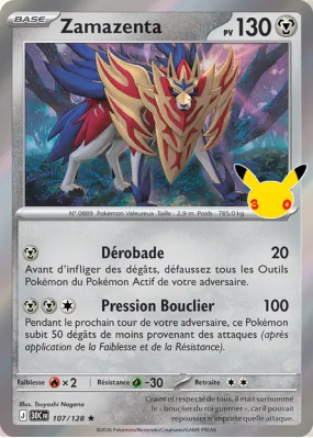 Carte Pokémon Zamazenta 107/128 Rare 30ᵉ Anniversaire