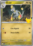 Carte Pokémon Écaïd 111/128 Commune 30ᵉ Anniversaire
