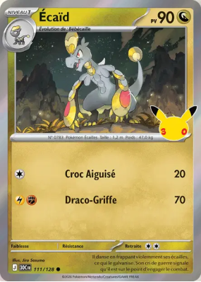 Carte Pokémon Écaïd 111/128 Commune 30ᵉ Anniversaire
