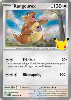 Carte Pokémon Kangourex 114/128 Commune 30ᵉ Anniversaire