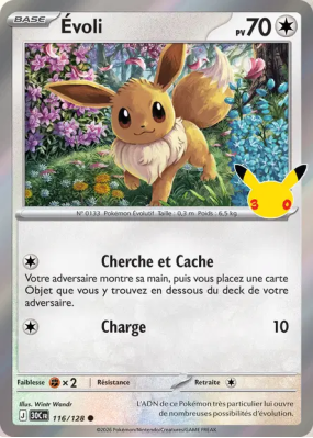 Carte Pokémon Évoli 116/128 Commune 30ᵉ Anniversaire