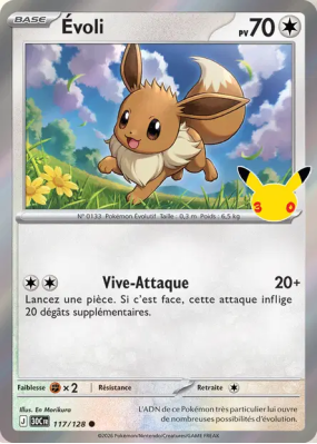 Carte Pokémon Évoli 117/128 Commune 30ᵉ Anniversaire