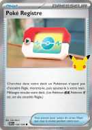 Carte Pokémon Poké Registre 126/128 Commune 30ᵉ Anniversaire