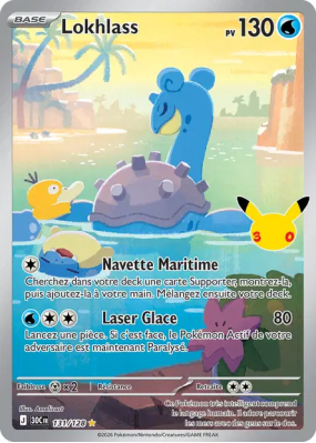 Carte Pokémon Lokhlass 131/128 Illustration Rare 30ᵉ Anniversaire