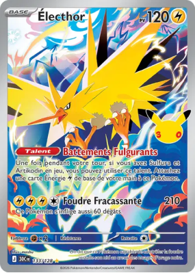 Carte Pokémon Électhor 133/128 Illustration Rare 30ᵉ Anniversaire