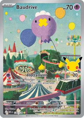 Carte Pokémon Baudrive 136/128 Illustration Rare 30ᵉ Anniversaire