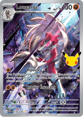 Carte Pokémon Lougaroc 138/128 Illustration Rare 30ᵉ Anniversaire