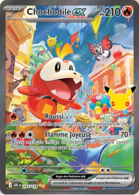 Carte Pokémon Chochodile ex 147/128 Illustration Spéciale Rare 30ᵉ Anniversaire