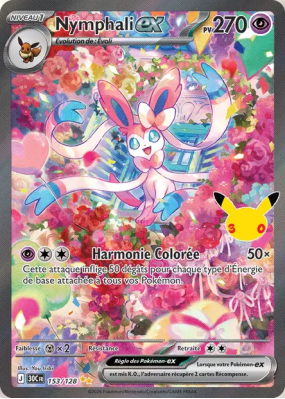 Carte Pokémon Nymphali ex 153/128 Illustration Spéciale Rare 30ᵉ Anniversaire