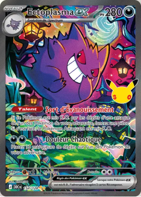 Carte Pokémon Ectoplasma ex 154/128 Illustration Spéciale Rare 30ᵉ Anniversaire