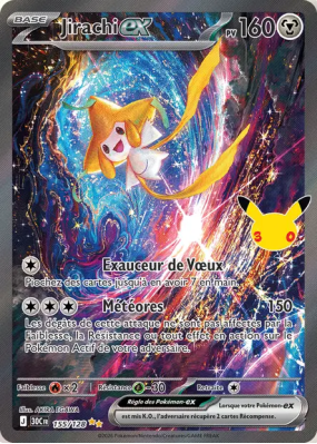Carte Pokémon Jirachi ex 155/128 Illustration Spéciale Rare 30ᵉ Anniversaire
