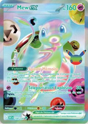Carte Pokémon Mew ex 158/128 Futuriste Rare 30ᵉ Anniversaire