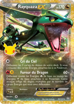 Carte Pokémon Rayquaza-EX 85/124 Secrète 30ᵉ Anniversaire