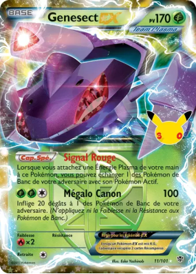 Carte Pokémon Genesect-EX 11/101 Secrète 30ᵉ Anniversaire