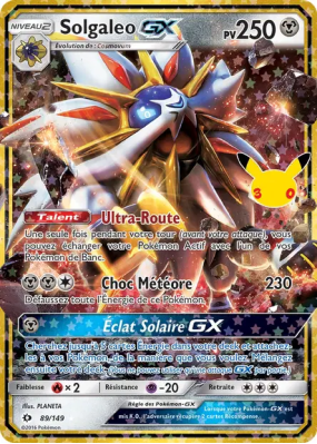 Carte Pokémon Solgaleo-GX 89/149 Secrète 30ᵉ Anniversaire