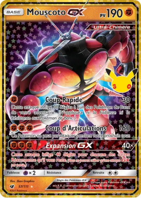 Carte Pokémon Mouscoto-GX 57/111 Secrète 30ᵉ Anniversaire