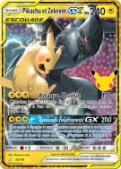 Carte Pokémon Pikachu et Zekrom-GX 33/181 Secrète 30ᵉ Anniversaire